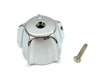 H Hot Side 12 Spline/Point Faucet Handle Lever, 2" Diameter, Chrome Plated Brass