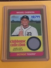 2023 Topps Heritage Clubhouse Miguel Cabrera GOLD /99 & Base Relic #CCR-MC Nice
