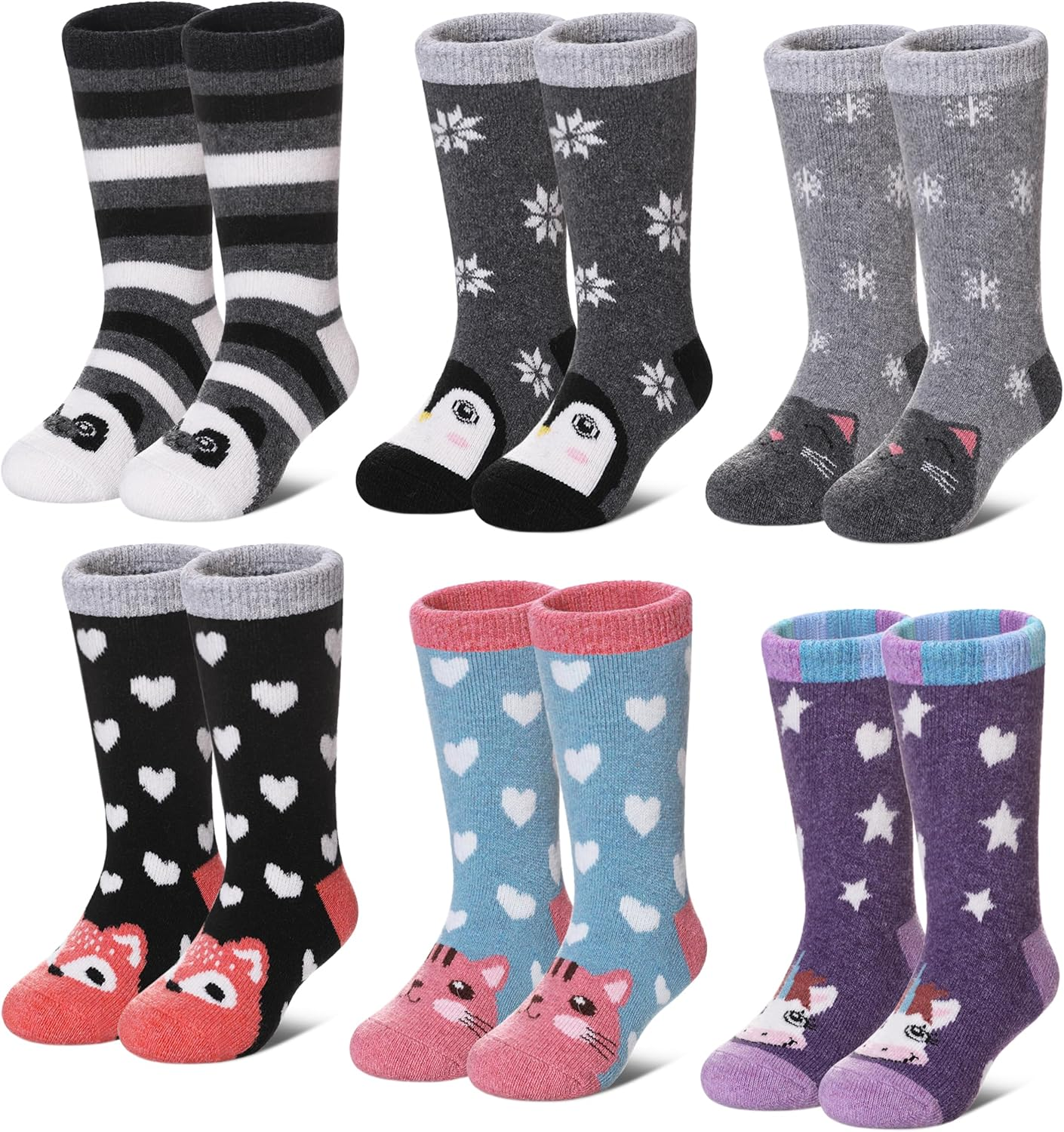 LANLEO Kids Wool Socks for Toddlers Boys Girls Hiking Winter Warm Cozy Thick Hea