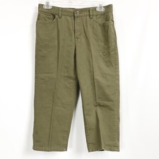 Lauren Jeans Co Womens 2 Petite Pant Cotton Cropped Olive Army Green