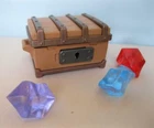 Vintage PLAYMOBIL MEDIEVAL CASTLE PIRATE SHIP TREASURE CHEST BOX/CRYSTAL ROCKS