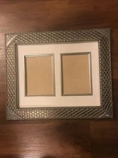 Gold Design Matted Double Picture Portrait Frame 4.5X6.5 / 10.5x13.5 NEW Hanging