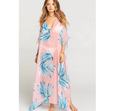 Show Me Your Mumu Hana Boo Tropical Twist Maxi Dress Coverup Kaftan Palm Design