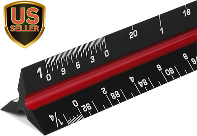 - Architectural Scale, Scale Ruler, 12 Inch, Black, Scale Ruler Contractor, Arch