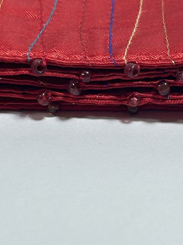 Satin Embroidered Beaded Coasters Set of 5 - Picture 7 of 7