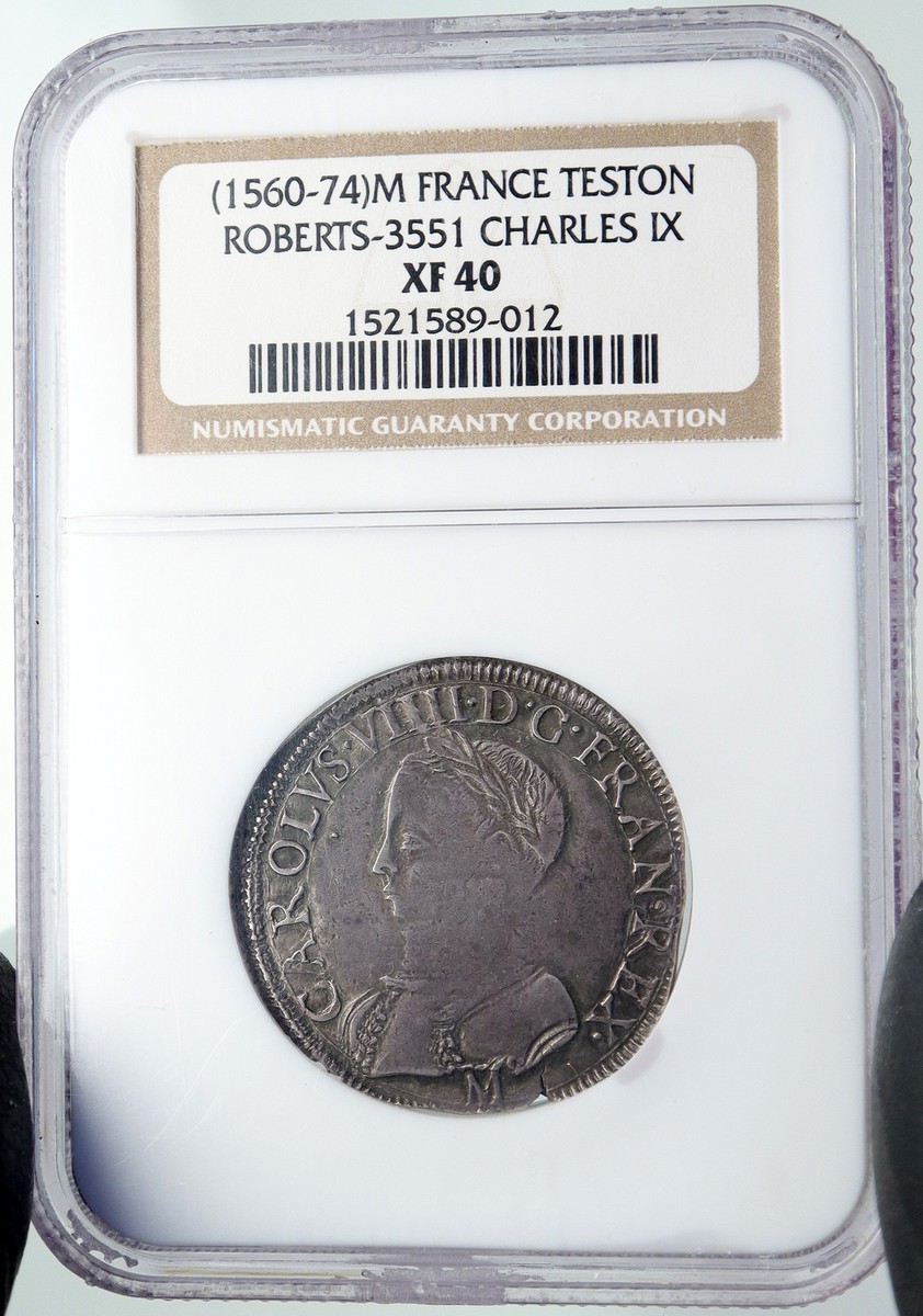 1560AD FRANCE King Charles IX Silver Teston Coin NGC i91612 | eBay