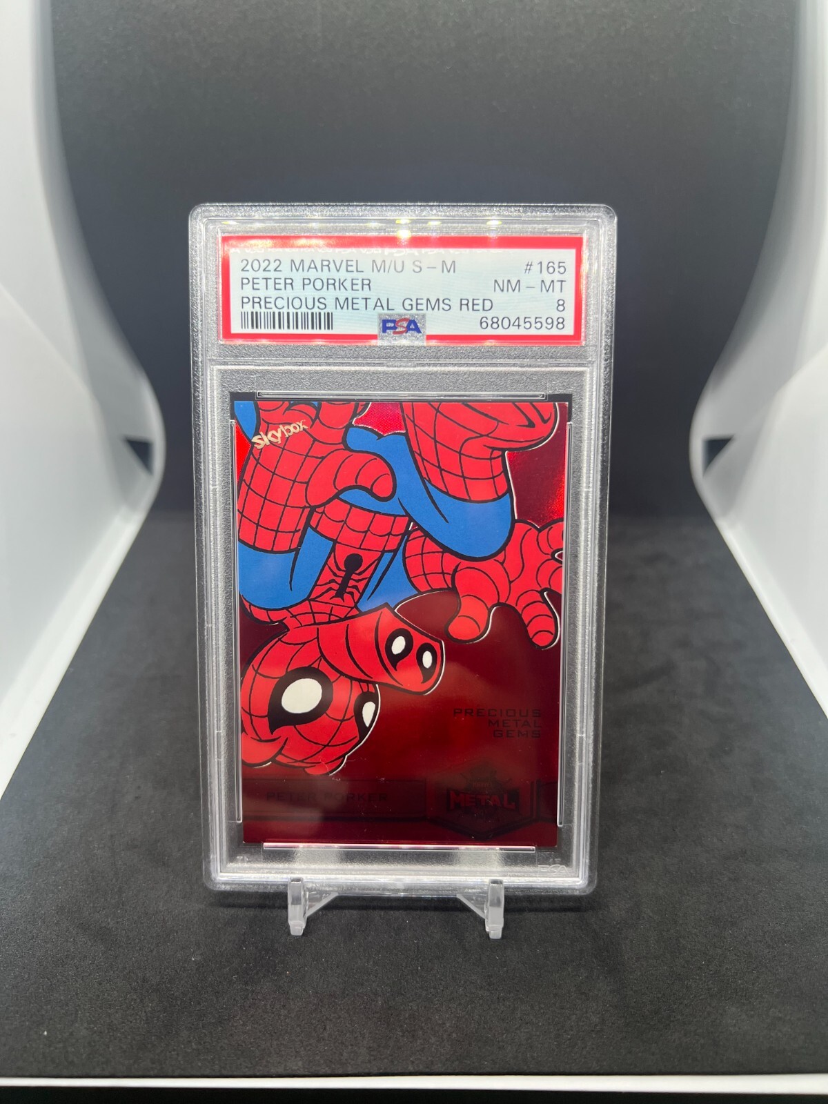2022 Marvel Metal Universe Spider-Man PMG RED #165 Peter Porker 35/100 PSA 8