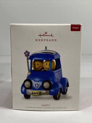 Hallmark Keepsake 2018 ''Happy'' Car  Peace Magic Motion NIB Flower Power.     XM2