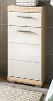Badezimmer Badschrank Kommode Weiß Hochglanz Eiche Sonoma Schubkasten Mambo