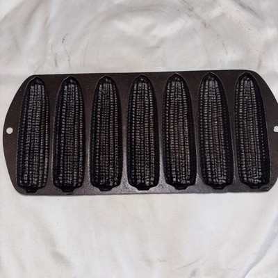 RESTORED Lodge Cast Iron Ear Corn Bread Muffin Stick Pan Mold SEASONED