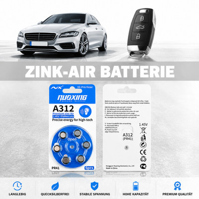 A312 10x 6er Pack NUOXING Hörgerätebatterien PR41 Mercury Free Blister-Pack