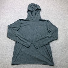 Under Armour Hoodie Men's Mediun Green Heathered Lightweight Threadborne Logo