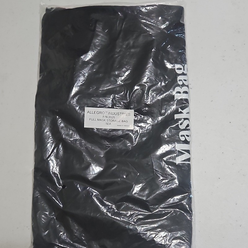 Allegro Industries Full Mask Storage Bag for Mask Black Drawstring PN2025