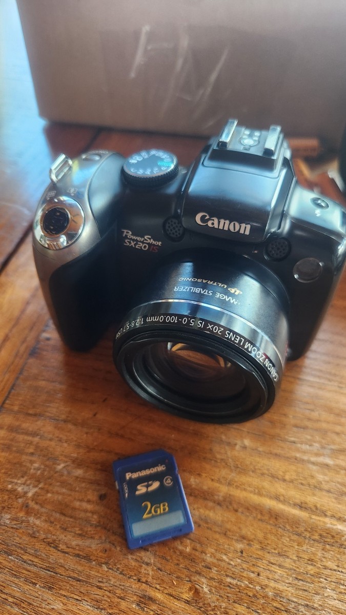 Canon PowerShot SX20 IS 12.1MP Black Digital Camera Tested Works