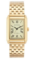Vintage Dress Watches for Men   Square Tank 42mm Gold Bracelet, Gold Dial