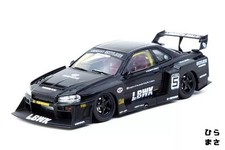 Diecast Car 1/43 Scale LB ER34 Super Silhouette SKYLINE Black Highly Detailed