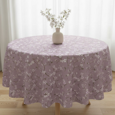 Kirschblüten Blumen Emi Meliert Lila Tischdecke Rund Oval Quadratisch