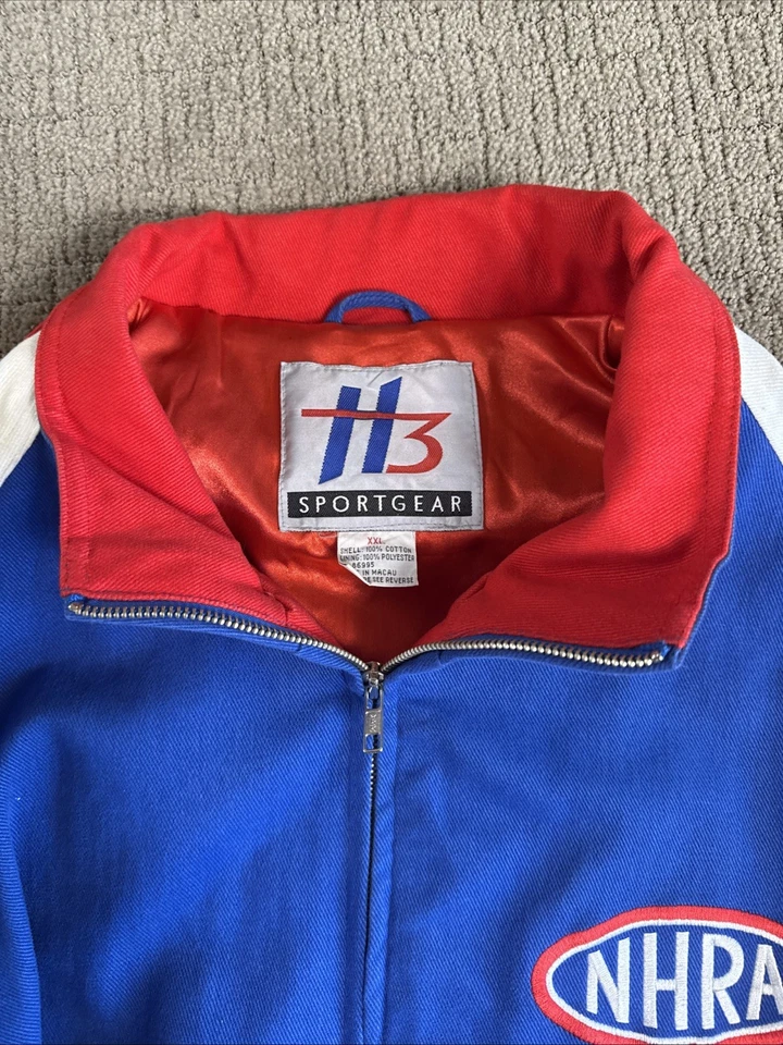 Chaqueta H3 Sportsgear NHRA Kenny Bernstein Firmada Drag Racing Azul Rojo XXL De Colección Foto 4 de 4