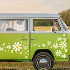 12 Sheets Daisy Stickers 130 Pcs Flower Car Decals Self Adhesive Vinyl Retro But