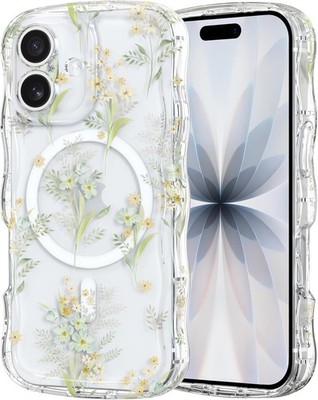 iPhone 17 Hülle / Cover mit Magsafe Blume süß gewellt Handyhülle, Mädchen/Damen NEU
