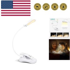 3000K Warm LED Rechargeable Book Light, Easy for Eyes, Clip on Reading Lights...