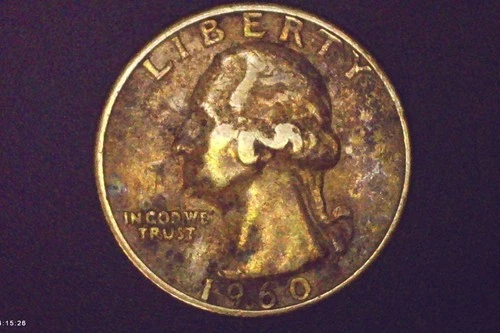 New Listing1960 D US QUARTER 90% SILVER ODD TONING WITH FREE SHIPPING