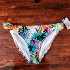 Shade  Shore Tropical Bikini Bottoms Large 12 -14 Low Rise Cheeky Swimsuit