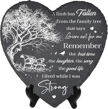 Memorial Garden Stone Plaque for Loved Ones - Thoughtful Remembrance Gift