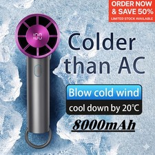8000mah Handheld Portable Fan With Turbo Cooling Hand Held Fan Rechargeable Us