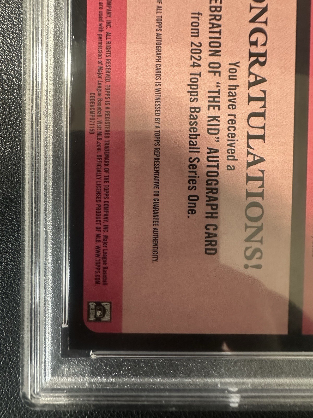 2024 Topps KEN GRIFFEY JR Celebration Of The Kid Auto #/10 KIDA-KG5 PSA 9 Mint view 12