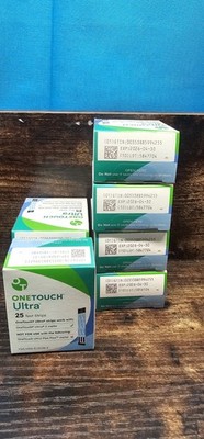 OneTouch Ultra Blue Test Strips - 25 Count Lot Of 7 Exp 4/26+