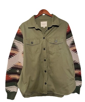 Thread & Supply Green woman s medium southwest  Sweater Sleeves