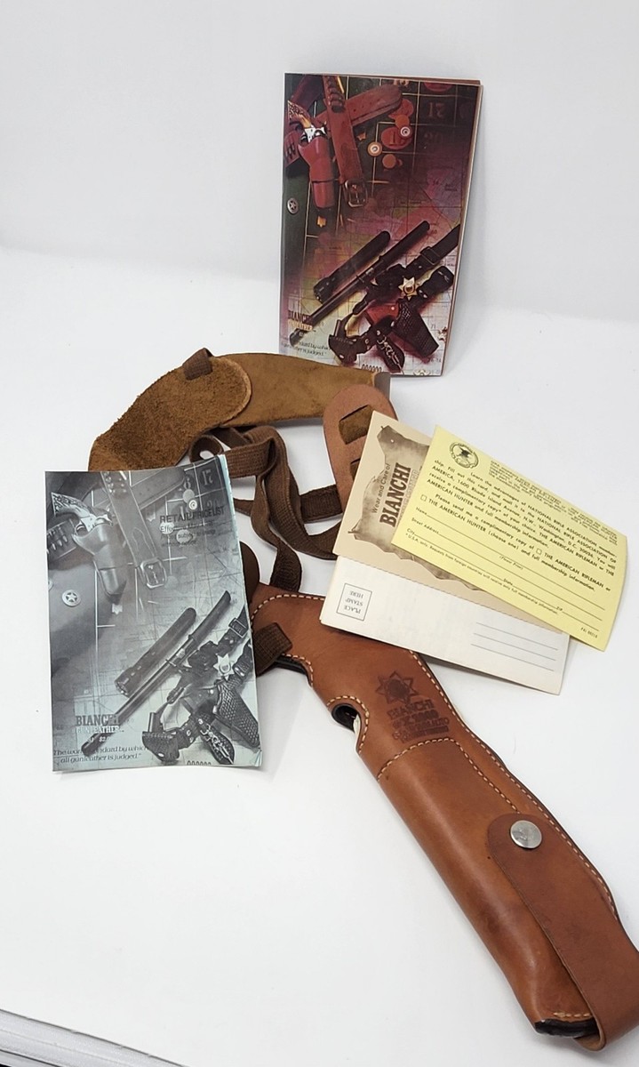 BIANCHI #104M レザー バスケットウェーブ ホルスター Vintage NOS (1980) Bianchi X2000 Brown Leather Shoulder Holster