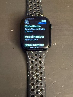 Apple Watch Series 9 45mm Aluminum Case with Nike Band - Midnight (GPS)