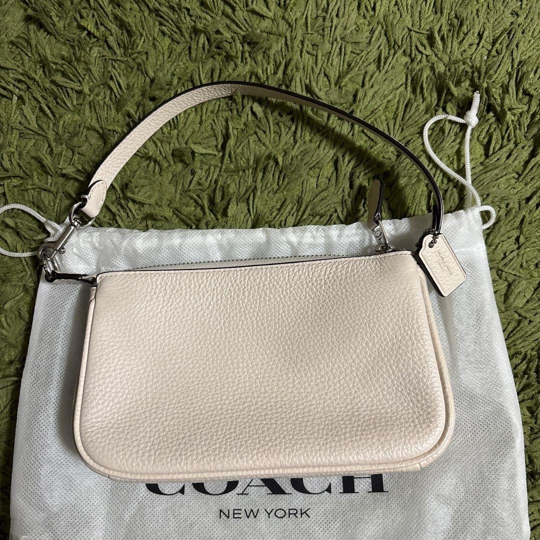 COACH Off-White Studded Shoulder Bag Leather Women's Crossbody Authentic thumbnail 7