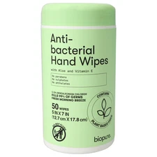 Biopure Anti-Bacterial Hand Wipes, 50 ct.
