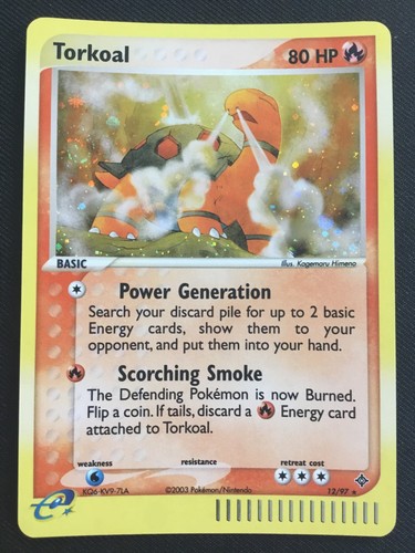 Pokemon TCG EX Dragon #12/97 Torkoal Holo NM+ SWIRL