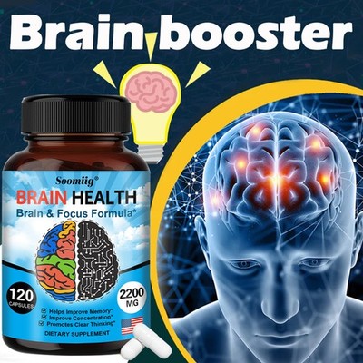 Brain Health Supplement Vitamin B Memory Focus Support 120 Capsules Gluten Free