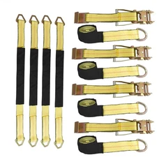 LABLT Wheel Tie Down Straps Heavy Duty Flat Hooks For Trailers 2" × 120" 4 Pack
