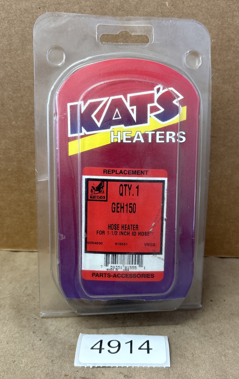 Tisco GEH150 Radiator Hose Heater for 1-1/2” ID ~ KAT’S HEATERS ~ NOS