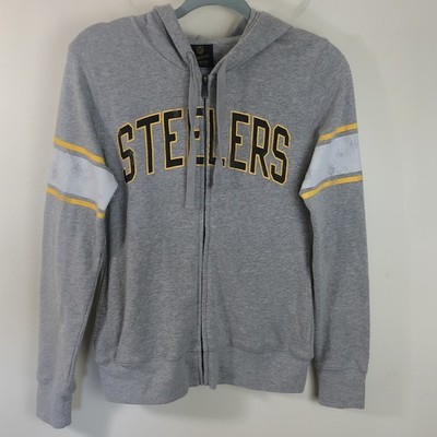 Pittsburgh Steelers NFL Junior Collection Full Zip Hoodie Youth Sz M(7/9) Gray