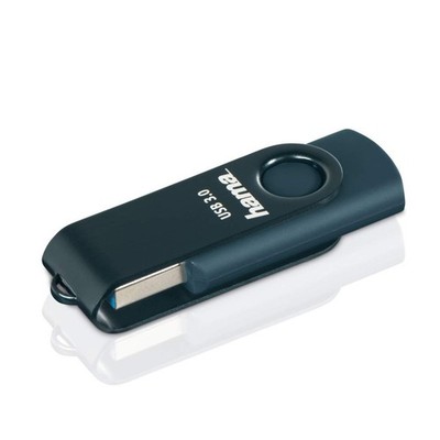 Hama ''Rotate'' USB Flash Drive, USB 3.0, 32GB, 70Mb/s, petrol blue 32 gb 70 or 90