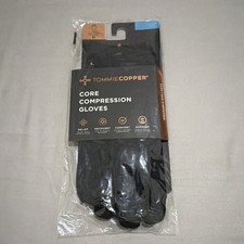 Tommie Copper Core Compression Gloves Full Finger Unisex M Black Silicone Grip