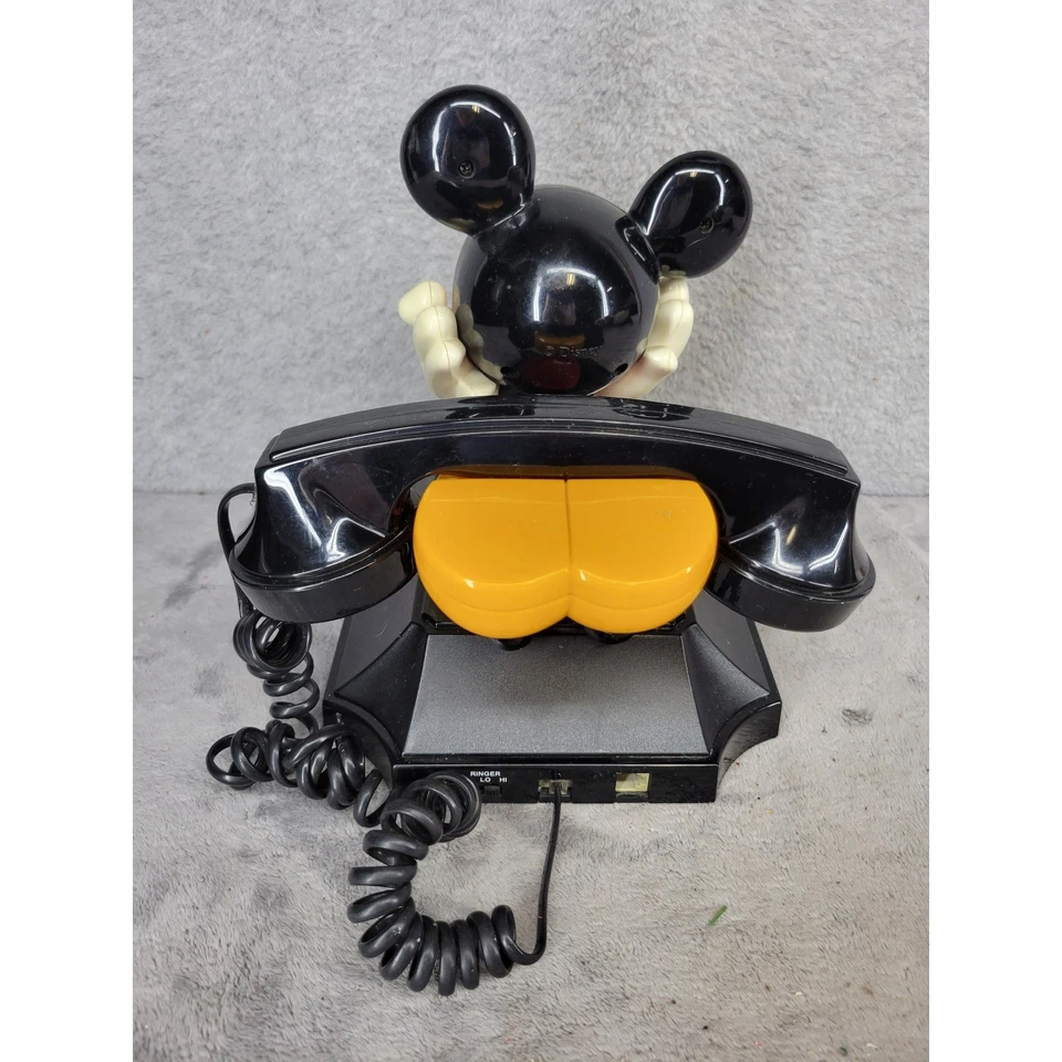 Vintage Mickey Mouse Desk Telephone Collectible Telemania Black Rotary Dial - Image 3 of 4