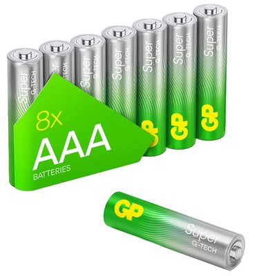 GP AAA-Batterie Alkaline Super, 1,5V, 8 Stück