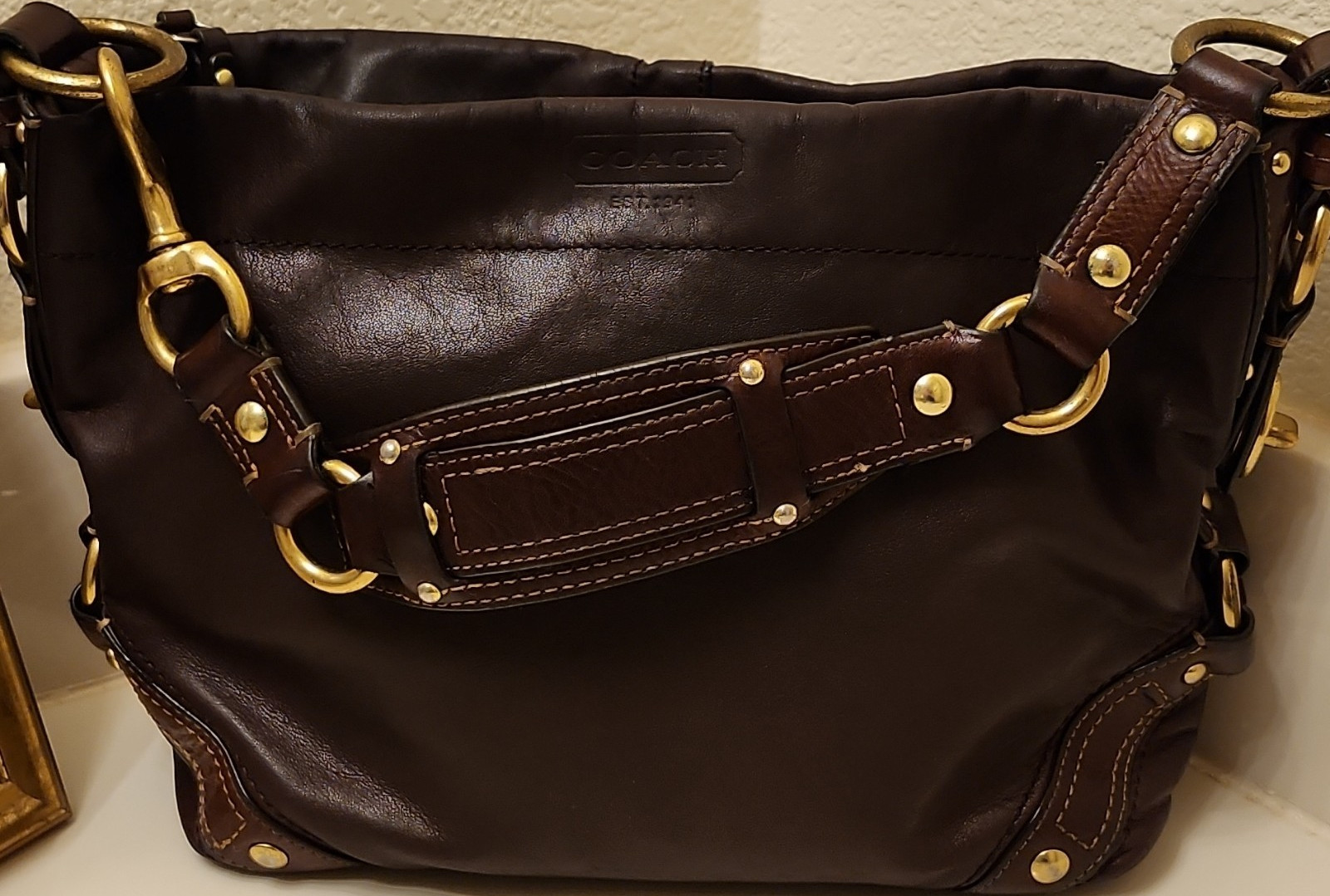 Coach Y2K Brown Leather Carly with Dust Bag