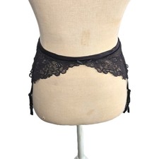 Victoria  s Secret Angels Vtg Black Lace Garter Belt Size M/L Whimsigoth Lingerie