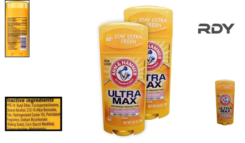 2-Pack Ultramax Antiperspirant - Vanilla & Musk Enhanced Baby Powder Fragrance - Image 2 of 4