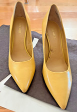 Nine West -Yellow/Tan Leather Pointed Toe, Mid Heel Pumps Women's 7.5M NWFLAX