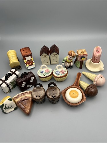 Lot Of  10 Vintage Salt And Pepper Shaker Sets - Ceramic - Japan Mostly